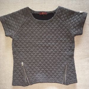 Gray 7 For All Mankind zippered T-shirt